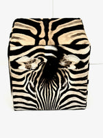 Premium Zebra Cube Ottoman Pair