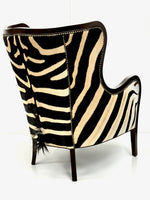 Wing Back Wrap Chair in Zebra