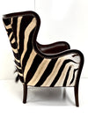 Wing Back Wrap Chair in Zebra