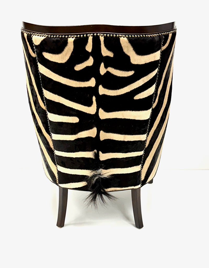 Wing Back Wrap Chair in Zebra