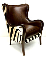 Wing Back Wrap Chair in Zebra