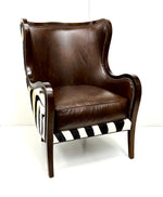 Wing Back Wrap Chair in Zebra