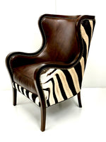 Wing Back Wrap Chair in Zebra